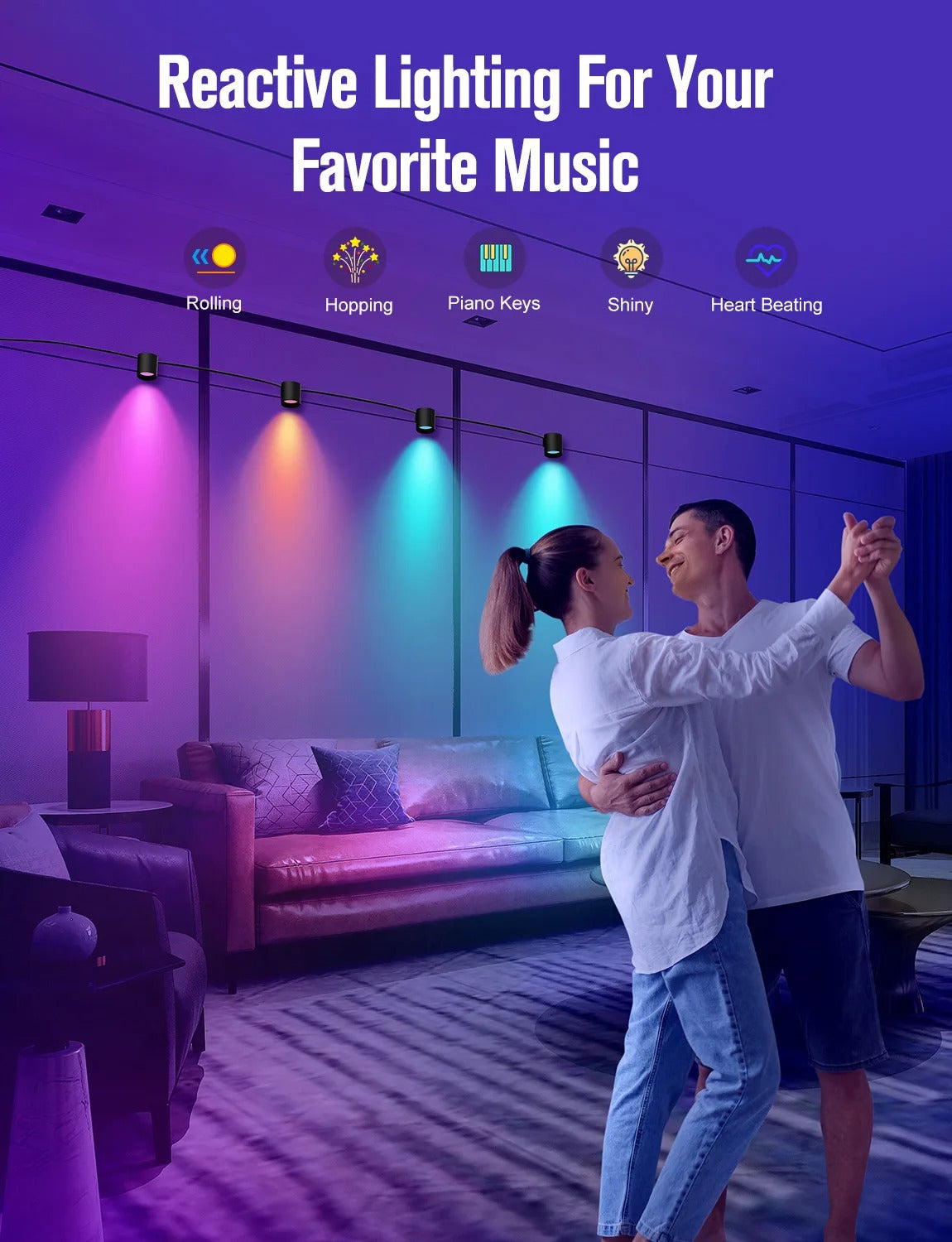 Tuya Smart RGBIC Wall Sconces WiFi Music Wall Ambient Lihgt for Stair APP Wireless Control Compatible with Alexa