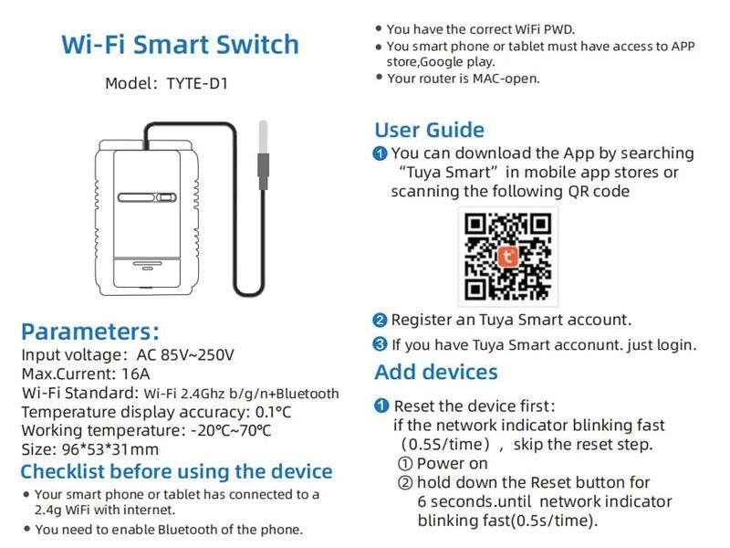 Mumubiz Tuya Smart Life WiFi Temperature Switches 16A Smart Thermostat Real-time Energy Comsuptiom Monitoring with RF433