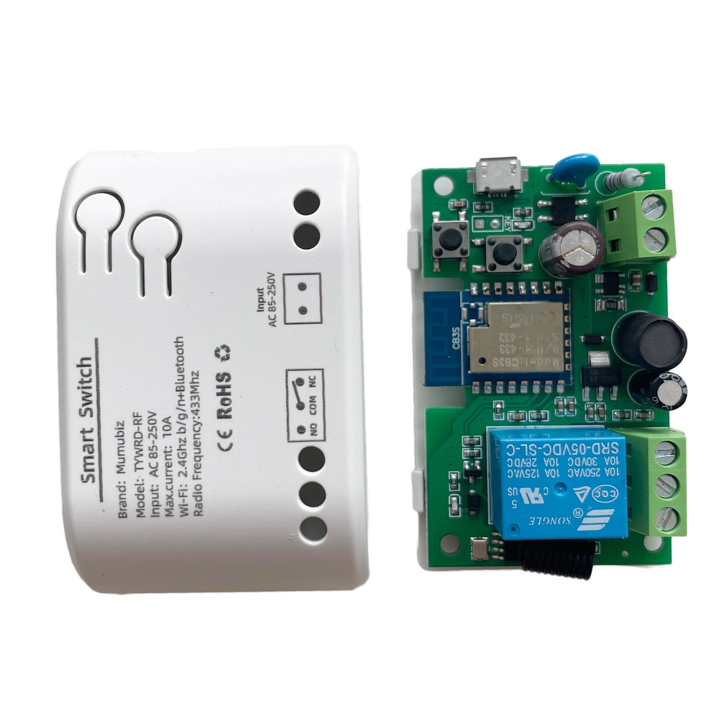 Mumubiz WiFi Smart Switch 250V 1/2/4 Channel Tuya Smart Life APP ,Home Circuit Automation DIY