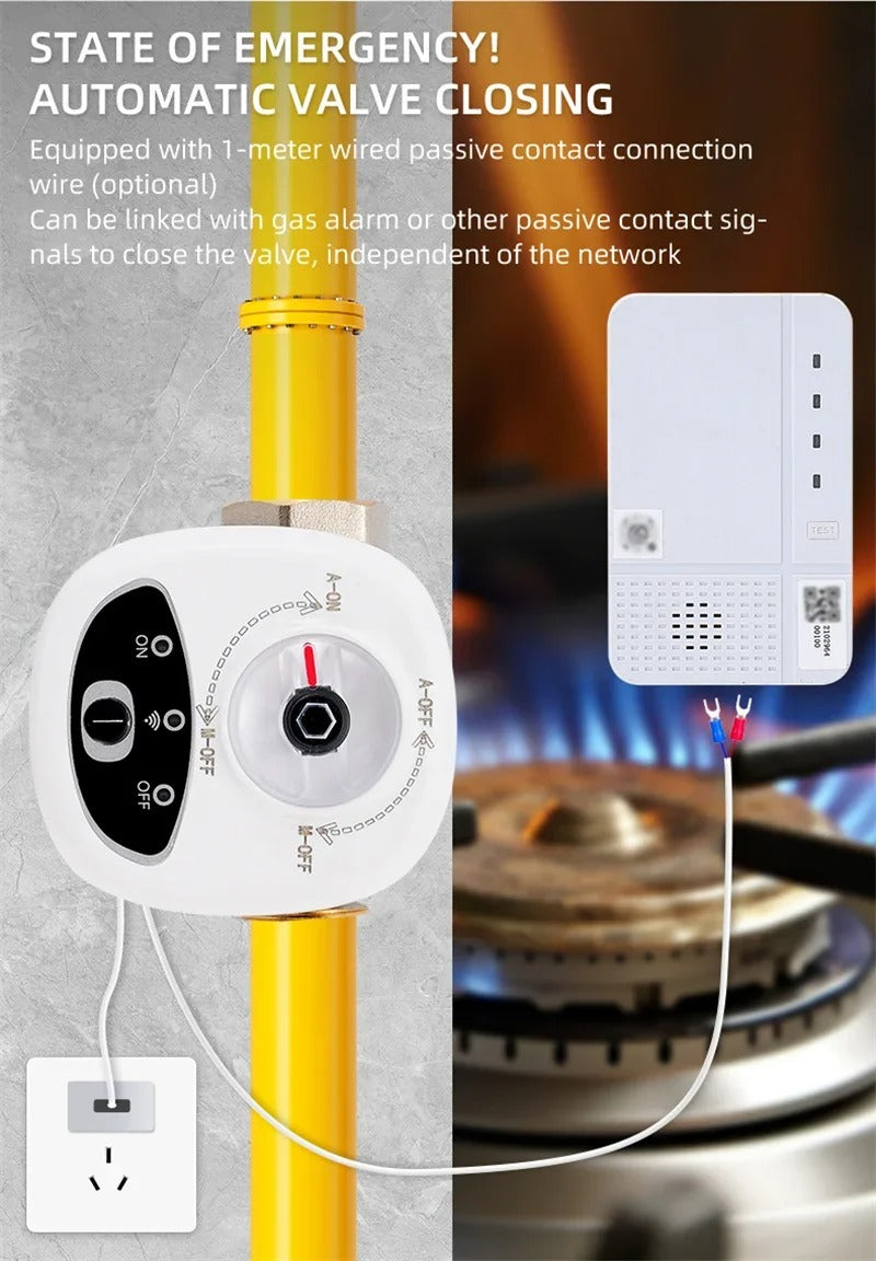 Tuya Smart WiFi Water & Gas Valve DN15/20/25, Alexa & Google Home Compatible, APP Control, Auto Shut Off, Leak Protection, Timer