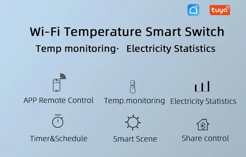 Mumubiz Tuya Smart Life WiFi Temperature Switches 16A Smart Thermostat Real-time Energy Comsuptiom Monitoring with RF433
