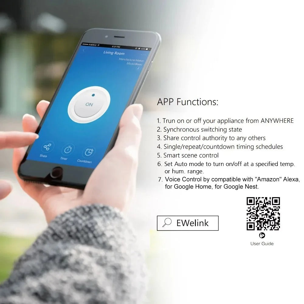 Mumubiz Smart WiFI Switch Temperature Humidity Monitoring 16A 3000W Switch with TH Sensor,eWelink APP