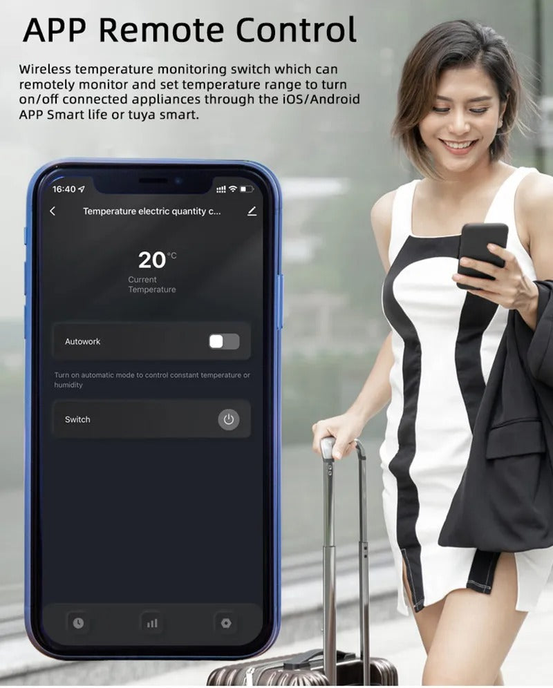 Mumubiz Tuya Smart Life WiFi Temperature Switches 16A Smart Thermostat Real-time Energy Comsuptiom Monitoring with RF433