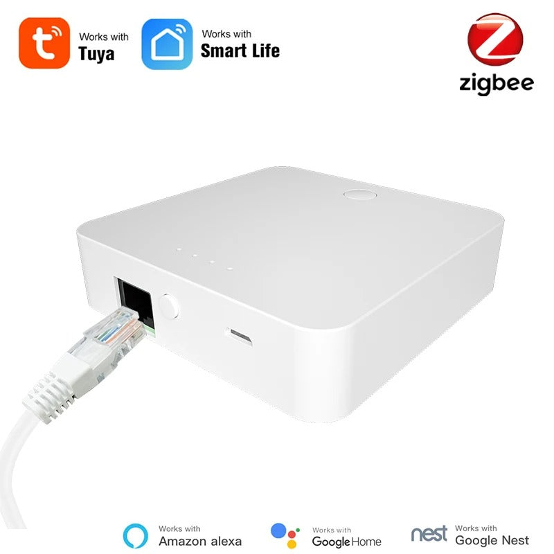 Tuya Smart Zigbee Wired Gateway Smart Home Bridge Hub Zigbee 3.0 Lan Gateway APP Wireless Control Work with Alexa