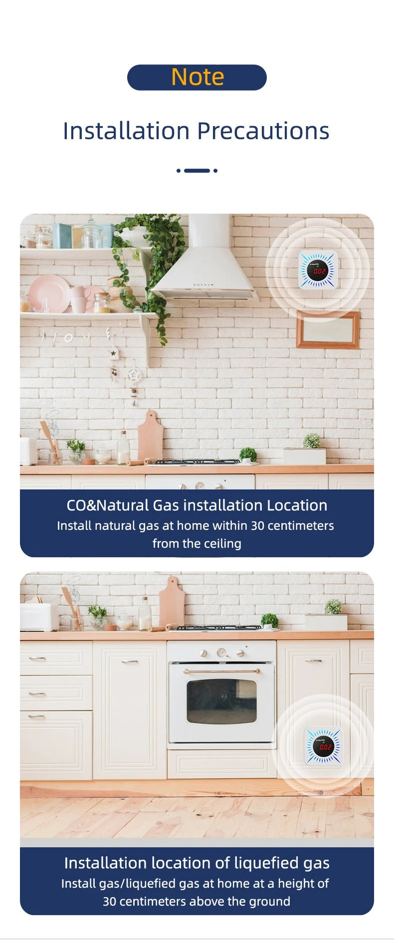 Tuya Smart Gas carbon monoxide Detector Multifunctional Alarm 80DB APP Wireless Control Smart Home Security