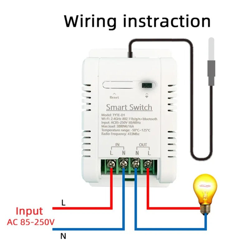 Mumubiz Tuya Smart Life WiFi Temperature Switches 16A Smart Thermostat Real-time Energy Comsuptiom Monitoring with RF433