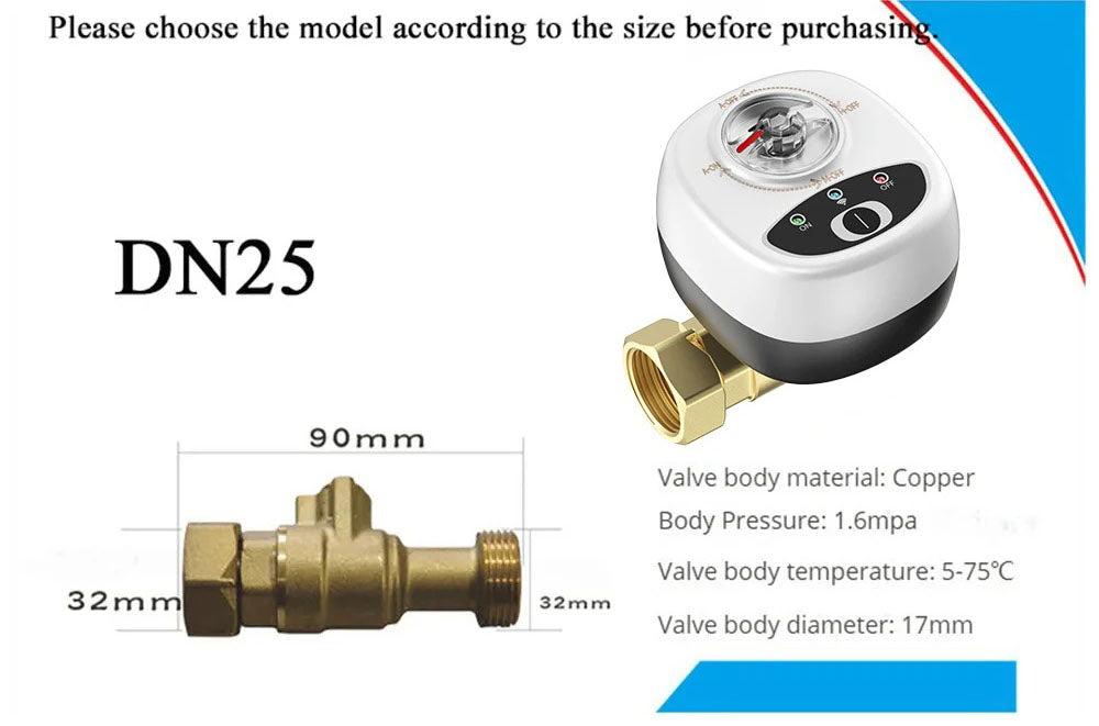 Mumubiz Smart WiFi Valve DN15 /DN20 /DN25 Smart Water / Gas Shutoff Automated Ball Valve eWelink APP Wireless Control Alexa Compatible