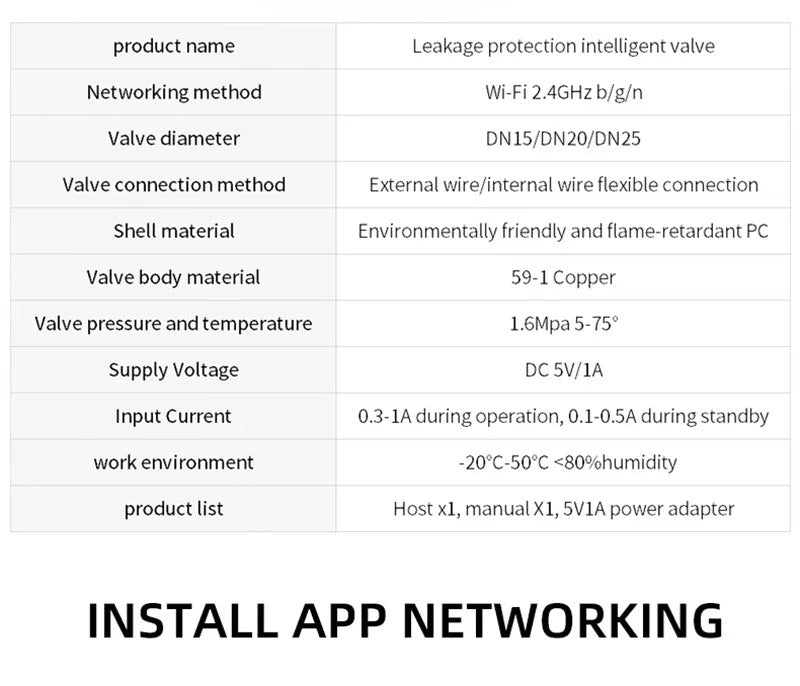 Tuya Smart WiFi Water & Gas Valve DN15/20/25, Alexa & Google Home Compatible, APP Control, Auto Shut Off, Leak Protection, Timer
