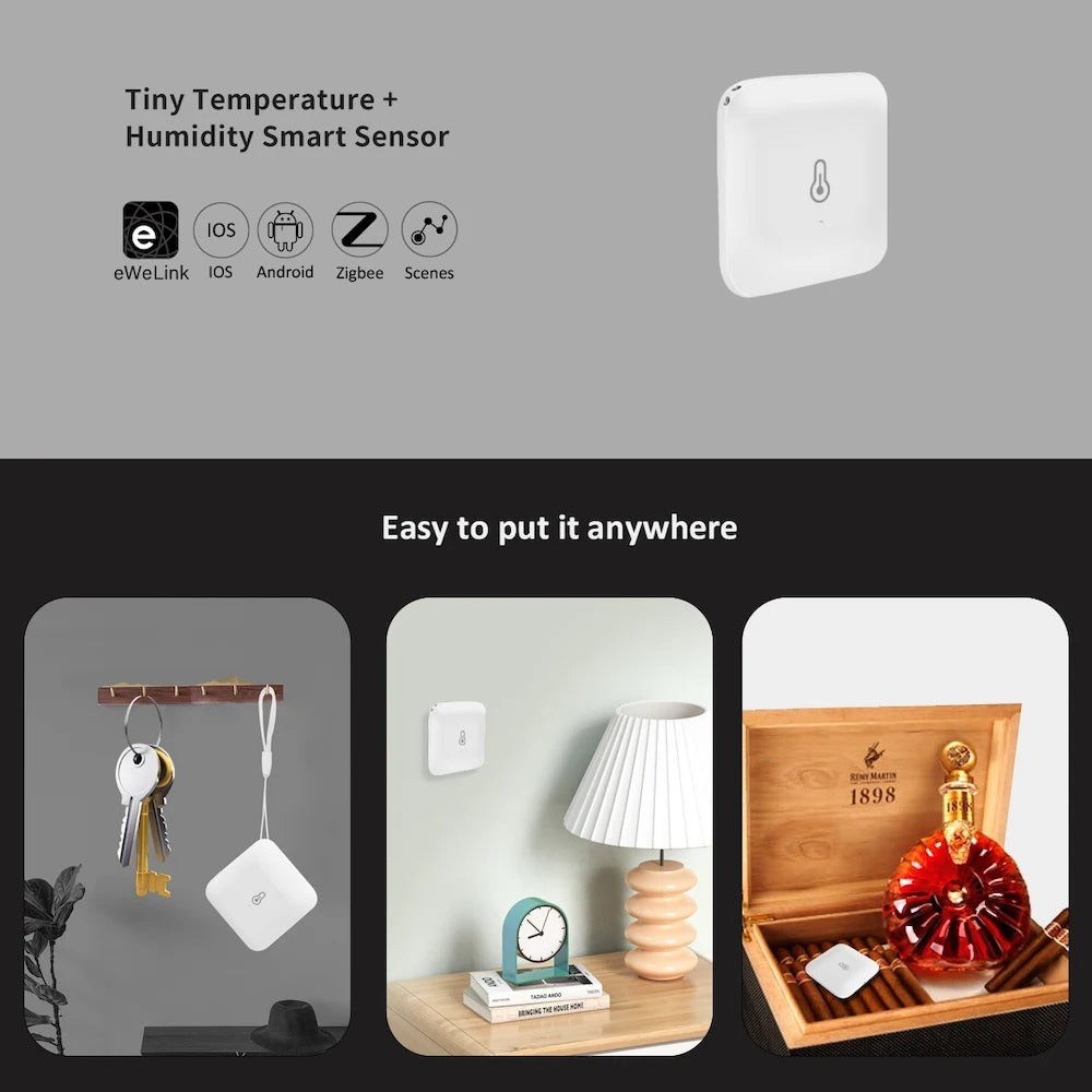 eWeLink APP Smart ZigBee Temperature and Humidity Sensor with Indoor Hygrometer Thermometer