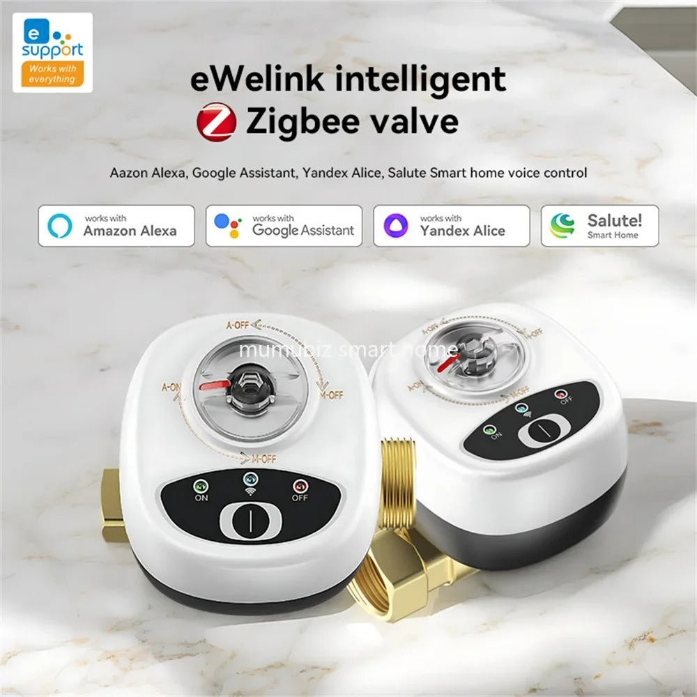 Mumubiz Zigbee Smart Valve Controller DN15/DN20/DN25 Ball Valve APP Remote Control IP65 Waterproof Water Valve Works with Alexa