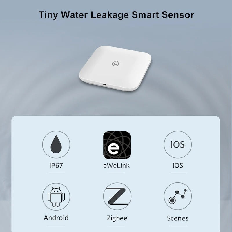 Zigbee 3.0 Water Leakage Sensor, Immersion Alarm Via eWeLink Zigbee Bridge, Zigbee2MQTT Gateway