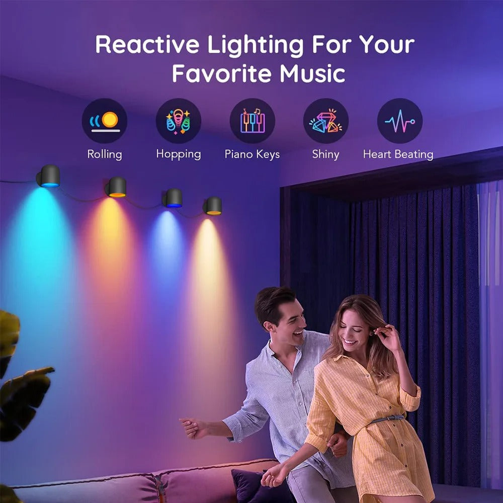 Tuya Smart RGBIC Wall Sconces WiFi Music Wall Ambient Lihgt for Stair APP Wireless Control Compatible with Alexa