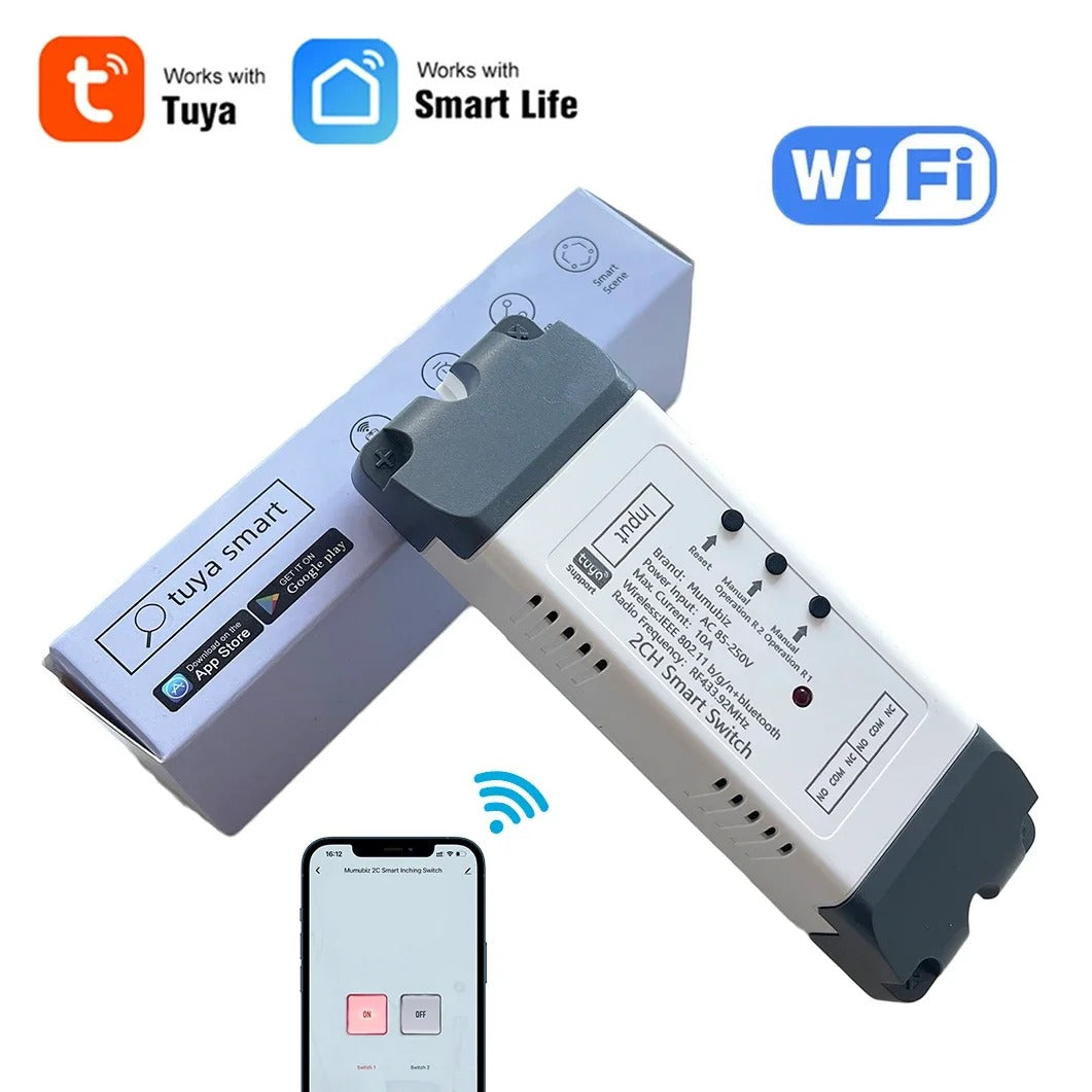Mumubiz WiFi Smart Switch 250V 1/2/4 Channel Tuya Smart Life APP ,Home Circuit Automation DIY