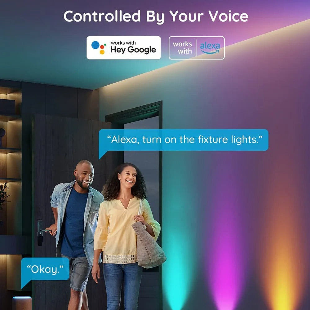 Tuya Smart RGBIC Wall Sconces WiFi Music Wall Ambient Lihgt for Stair APP Wireless Control Compatible with Alexa