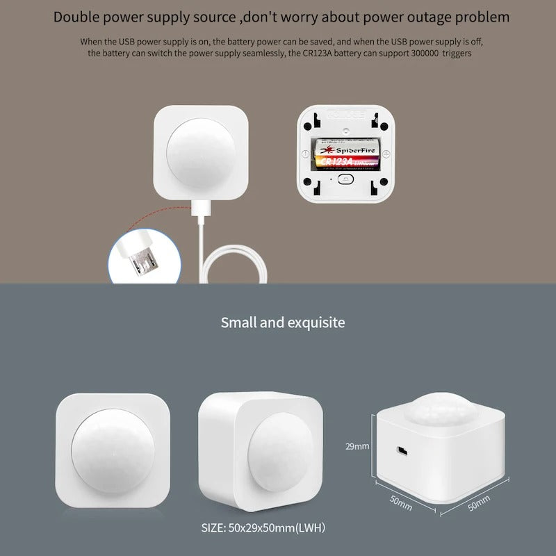 Zigbee 3.0 PIR Motion Sensor, Infrared Human Body Detector, Smart Control Via eWeLink Zigbee Bridge