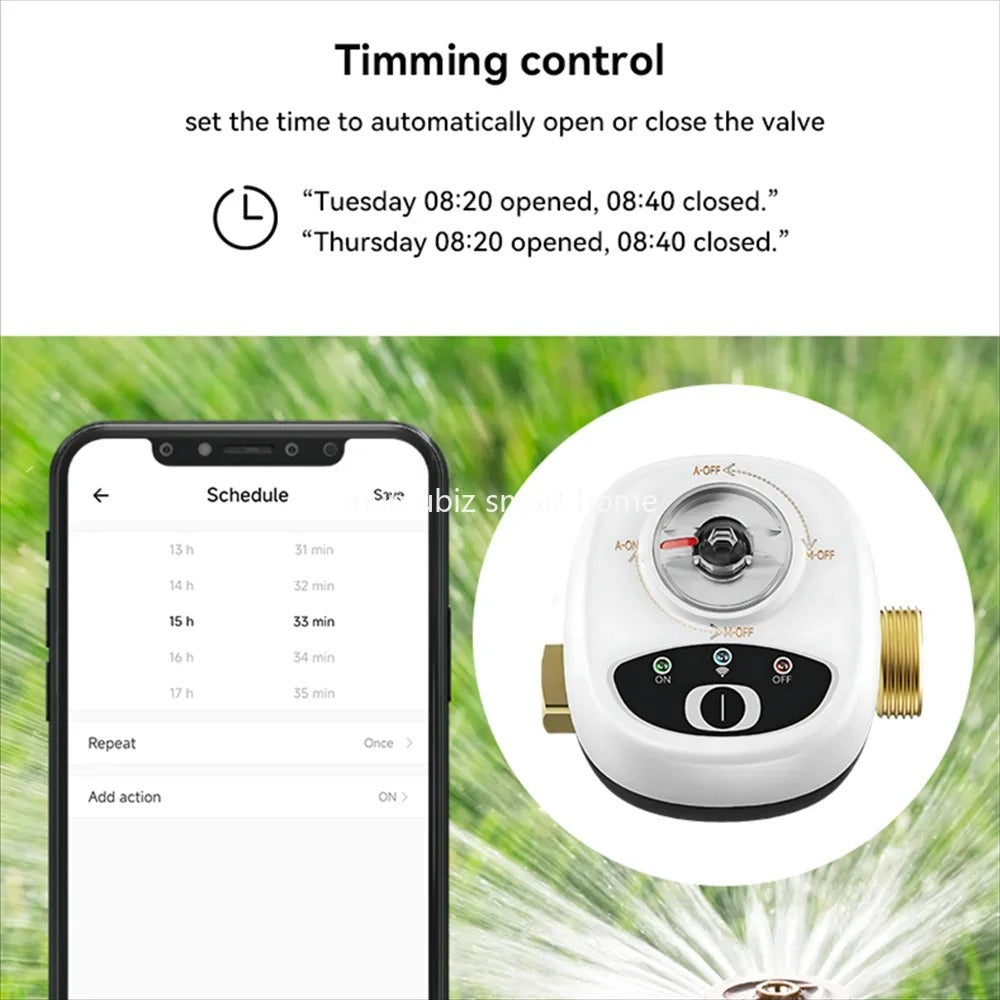 Mumubiz Zigbee Smart Valve Controller DN15/DN20/DN25 Ball Valve APP Remote Control IP65 Waterproof Water Valve Works with Alexa