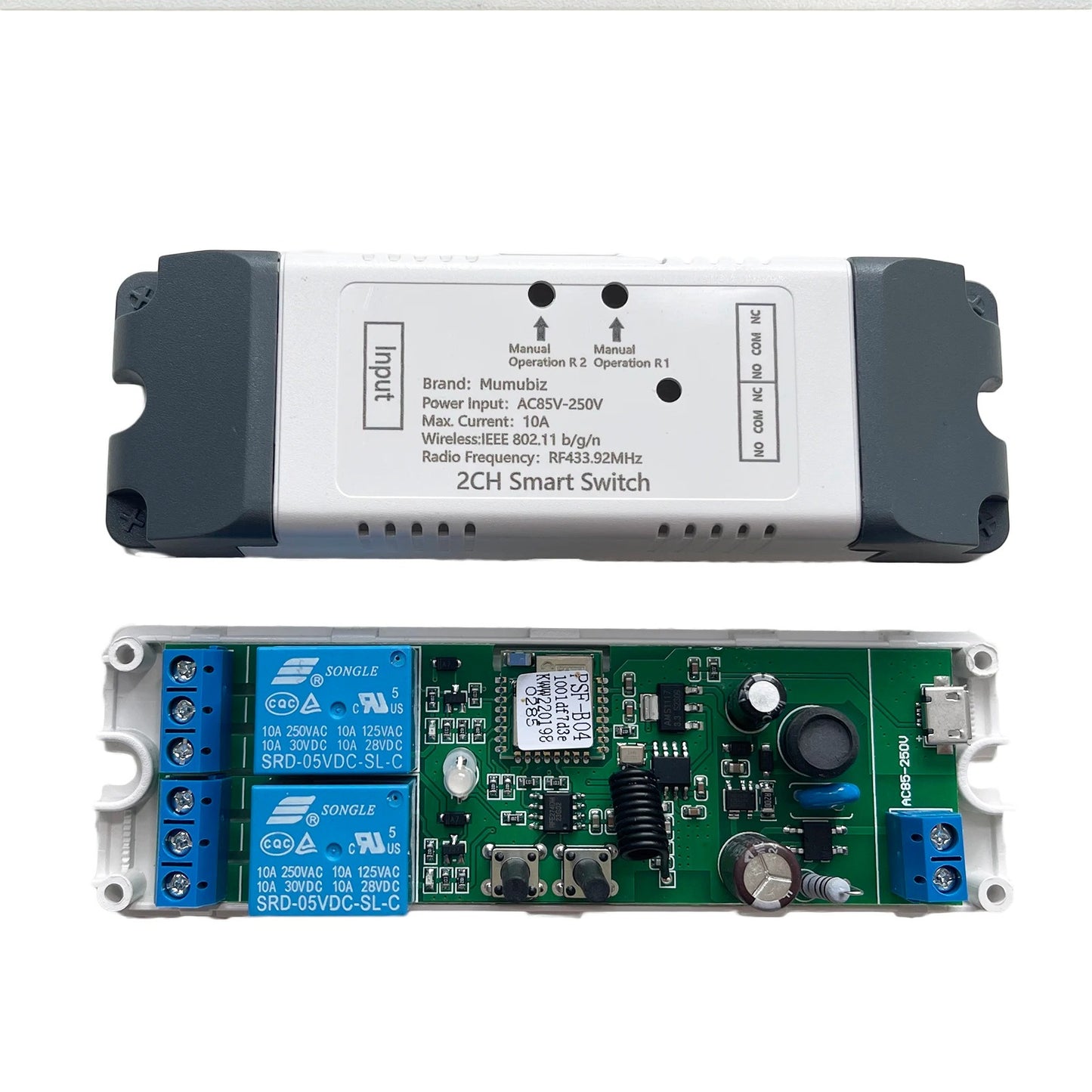 Mumubiz WiFi Smart 85-250V Relay, 1/2/4 Channel Remote Control Home Smart DIYSwitch ,eWelink APP