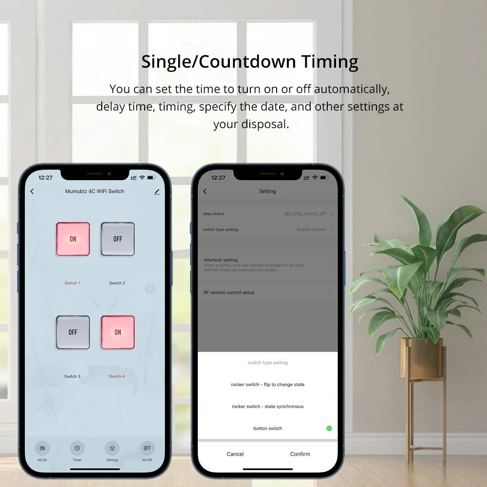 Mumubiz WiFi Smart Switch 250V 1/2/4 Channel Tuya Smart Life APP ,Home Circuit Automation DIY
