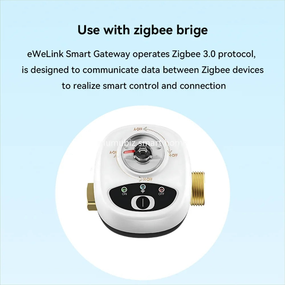 Mumubiz Zigbee Smart Valve Controller DN15/DN20/DN25 Ball Valve APP Remote Control IP65 Waterproof Water Valve Works with Alexa