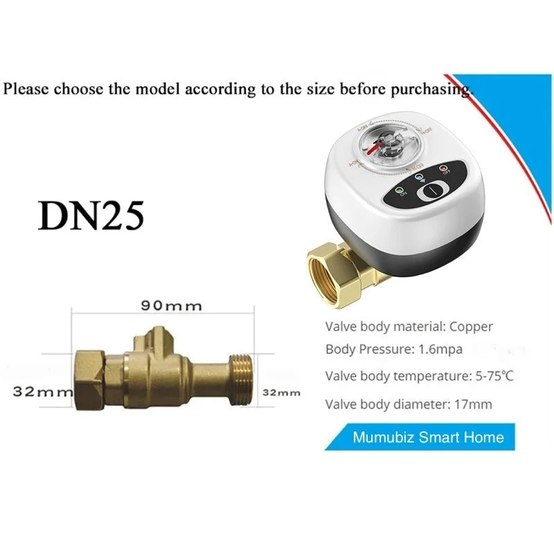 Mumubiz Zigbee Smart Valve Controller DN15/DN20/DN25 Ball Valve APP Remote Control IP65 Waterproof Water Valve Works with Alexa