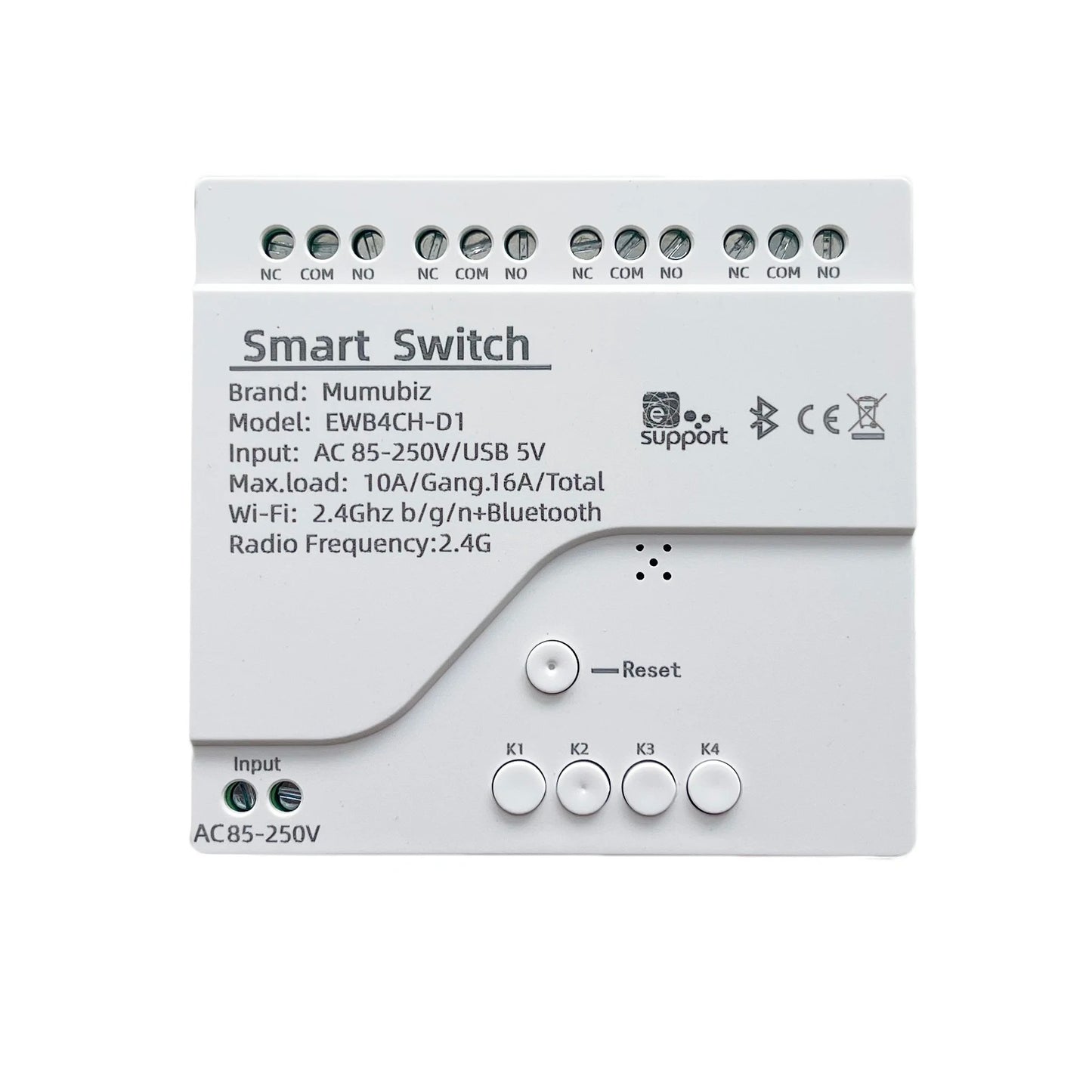 Mumubiz WiFi Smart 85-250V Relay, 1/2/4 Channel Remote Control Home Smart DIYSwitch ,eWelink APP