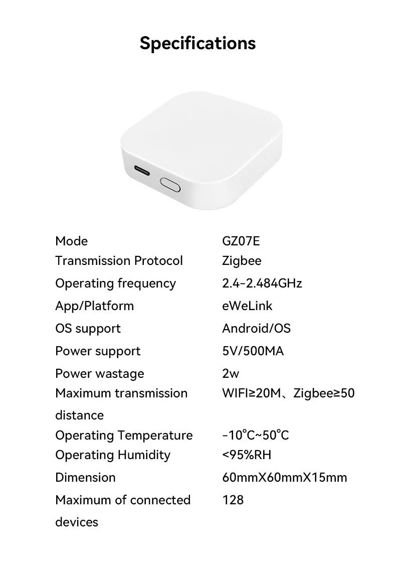 eWelink Smart Zigbee 3.0 Gateway Wireless Bridge Smart Zigbee Hub Home Automation Security