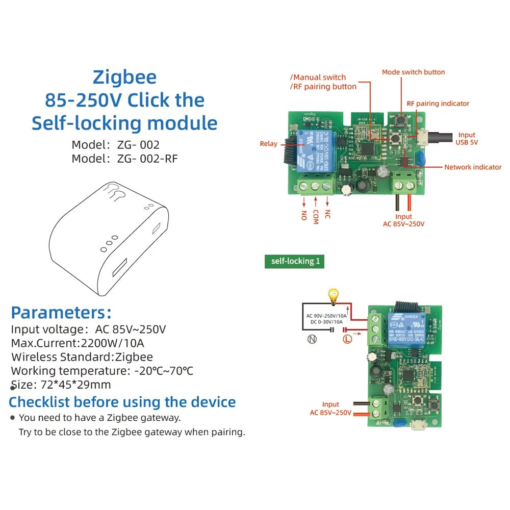 Mumubiz Smart Inching Zigbee3.0 220V Switch 1/2/4 Channel With Ding Rail Housing ,Tuya Smart Life APP,DIY Smart Switch Relay