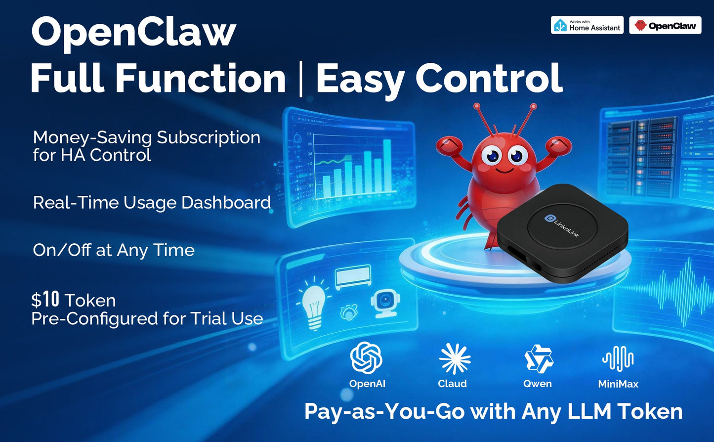 LinknLink HomeClaw Smart Gateway with A True AI Home Assistant, Proactive Home Manager,OpenClaw and Agent Understands Your Needs