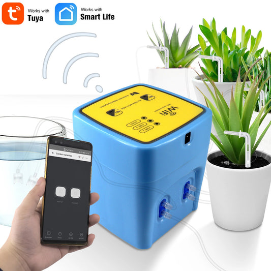 Tuya Smart WiFi Automatic Watering System Double Pump Controlled Remotely Mini Drip Irrigation Kit