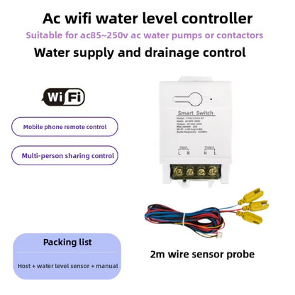 Tuya WiFi Water Level Controller 433MHz RF Relay Switch APP Remote Alexa Voice Auto Supply Drain for Water Tank Pump