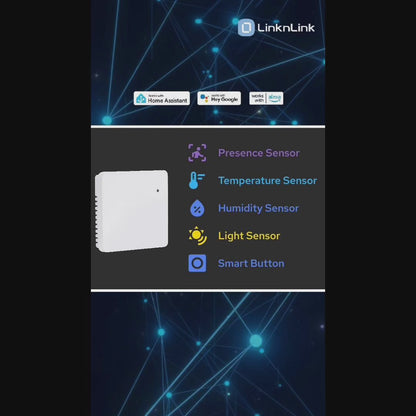 LinknLink eMotion Air Battery-Powered mmWave Presence Multi-Sensor ,24G Radar T&H Brightness Sensor,Smart Button,Dual Protocol