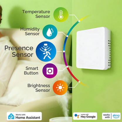 LinknLink eMotion Air Battery-Powered mmWave Presence Multi-Sensor ,24G Radar T&H Brightness Sensor,Smart Button,Dual Protocol